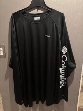 Columbia Men's PFG Black Long Sleeve Tee Omni Shade. 5XLT